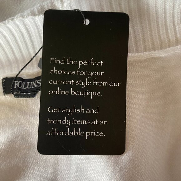 Folunsi women's medium white long sleeve stretchy open cardigan sweater - Picture 11 of 13